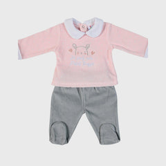 Pyjama d'hiver pour bébé lapin rose - Muslher