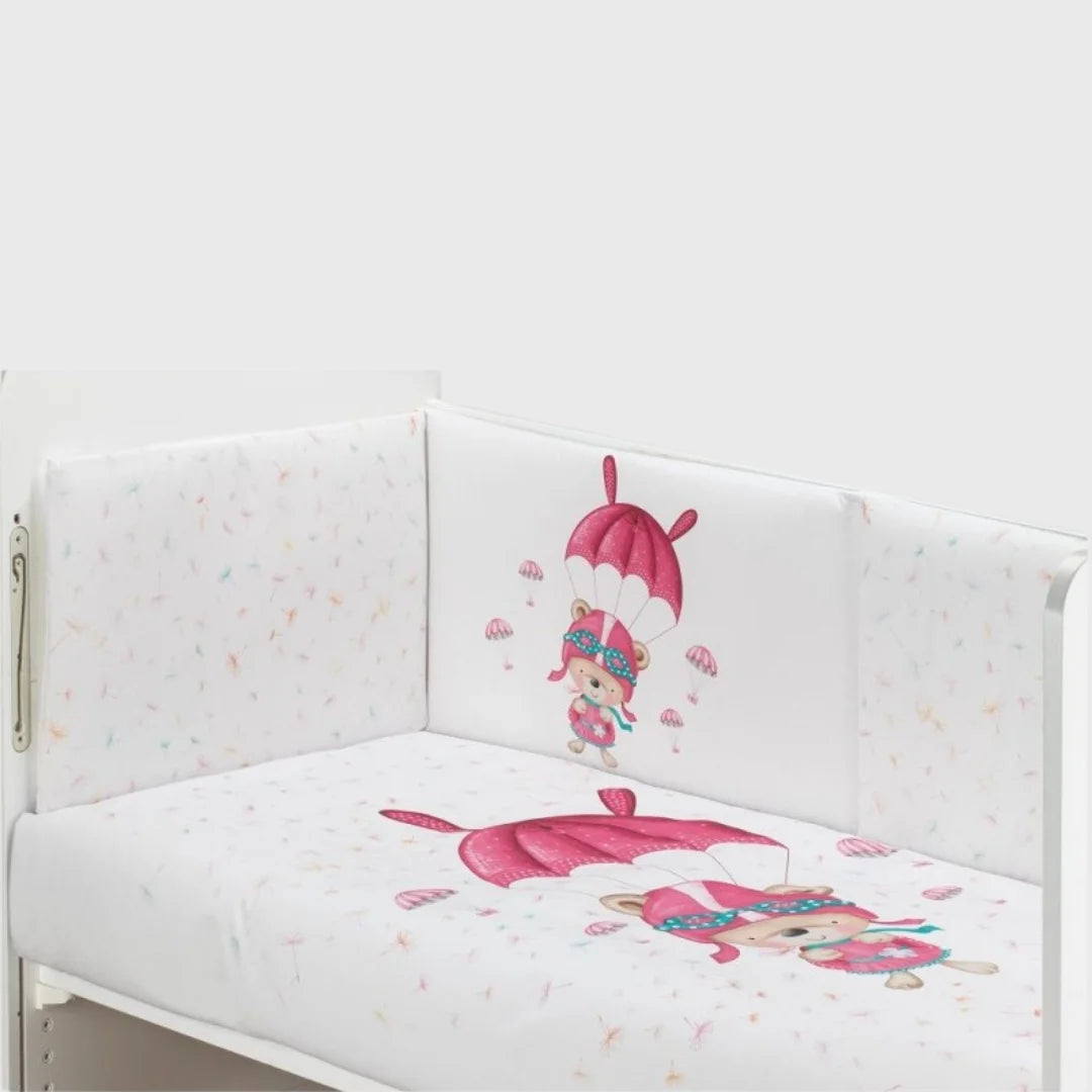 Set 2 Pcs Pour Lit Bébé 60X120 (Couette+ TourDe Lit) Mod Paracaidista - Interbaby