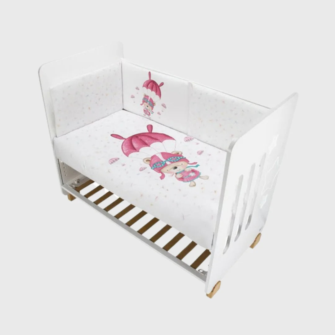 Set 2 Pcs Pour Lit Bébé 60X120 (Couette+ TourDe Lit) Mod Paracaidista - Interbaby