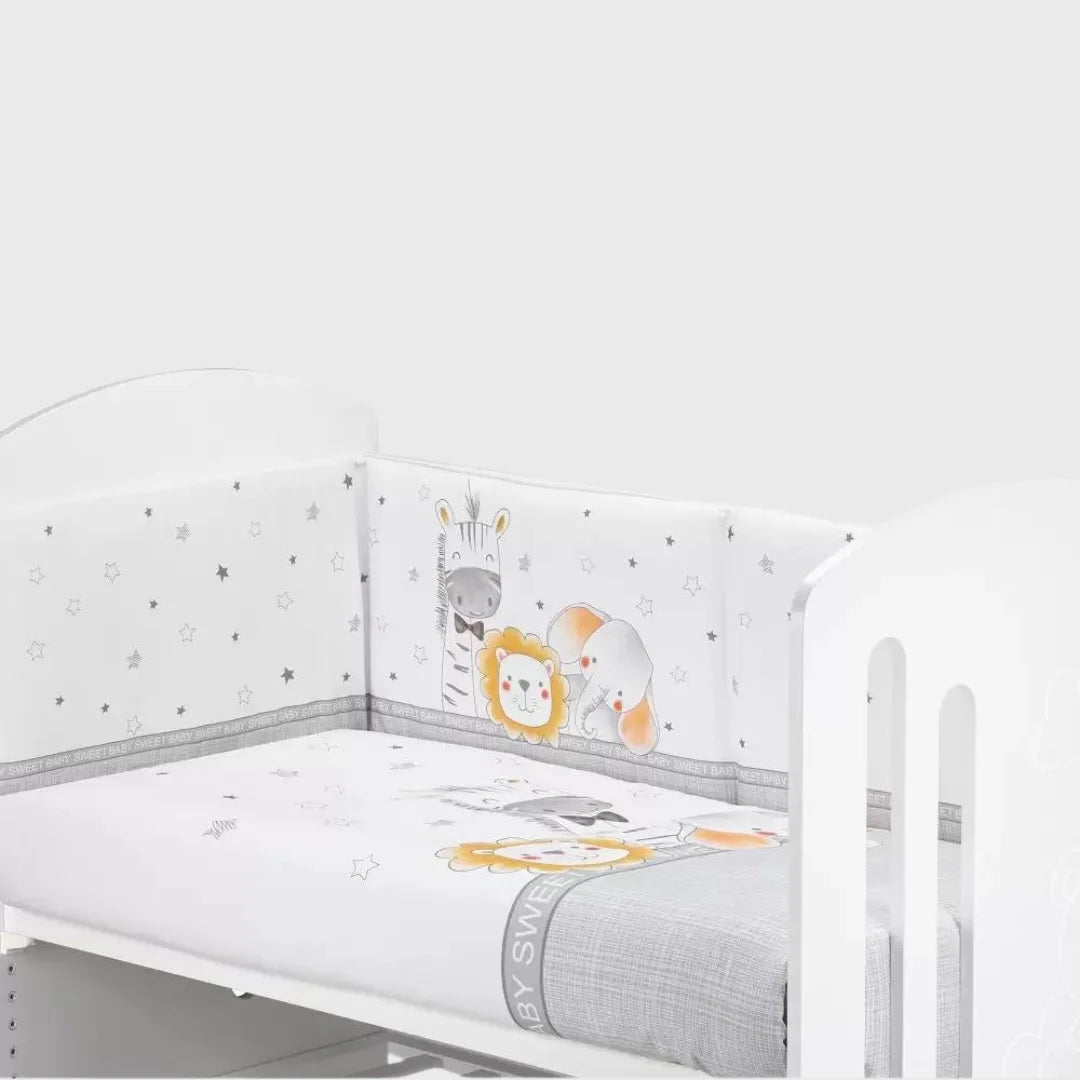 Set 2 Pcs Pour Lit Bébé 60X120 (Couette+ TourDe Lit) Mod Animales - Interbaby