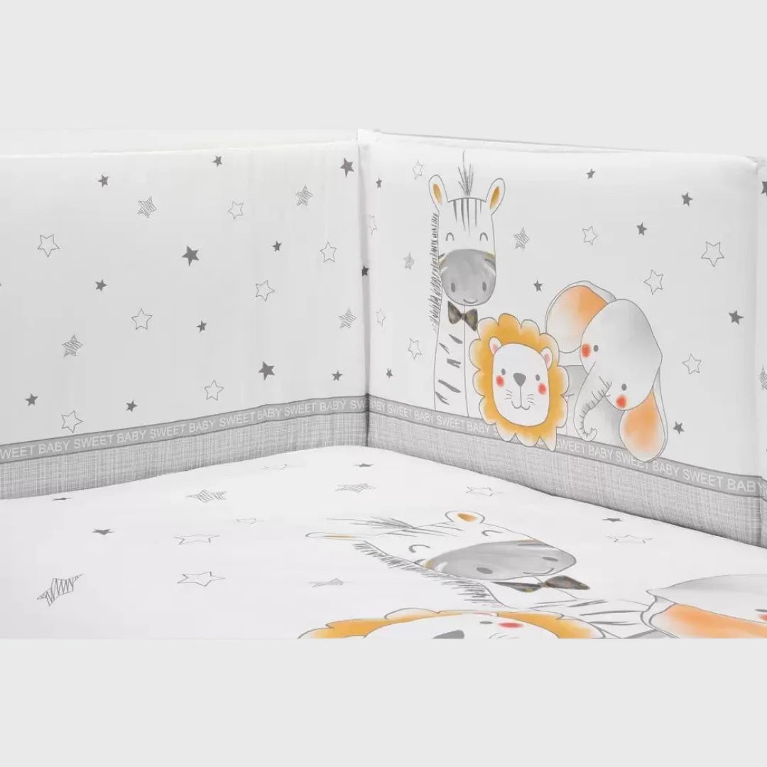 Set 2 Pcs Pour Lit Bébé 60X120 (Couette+ TourDe Lit) Mod Animales - Interbaby