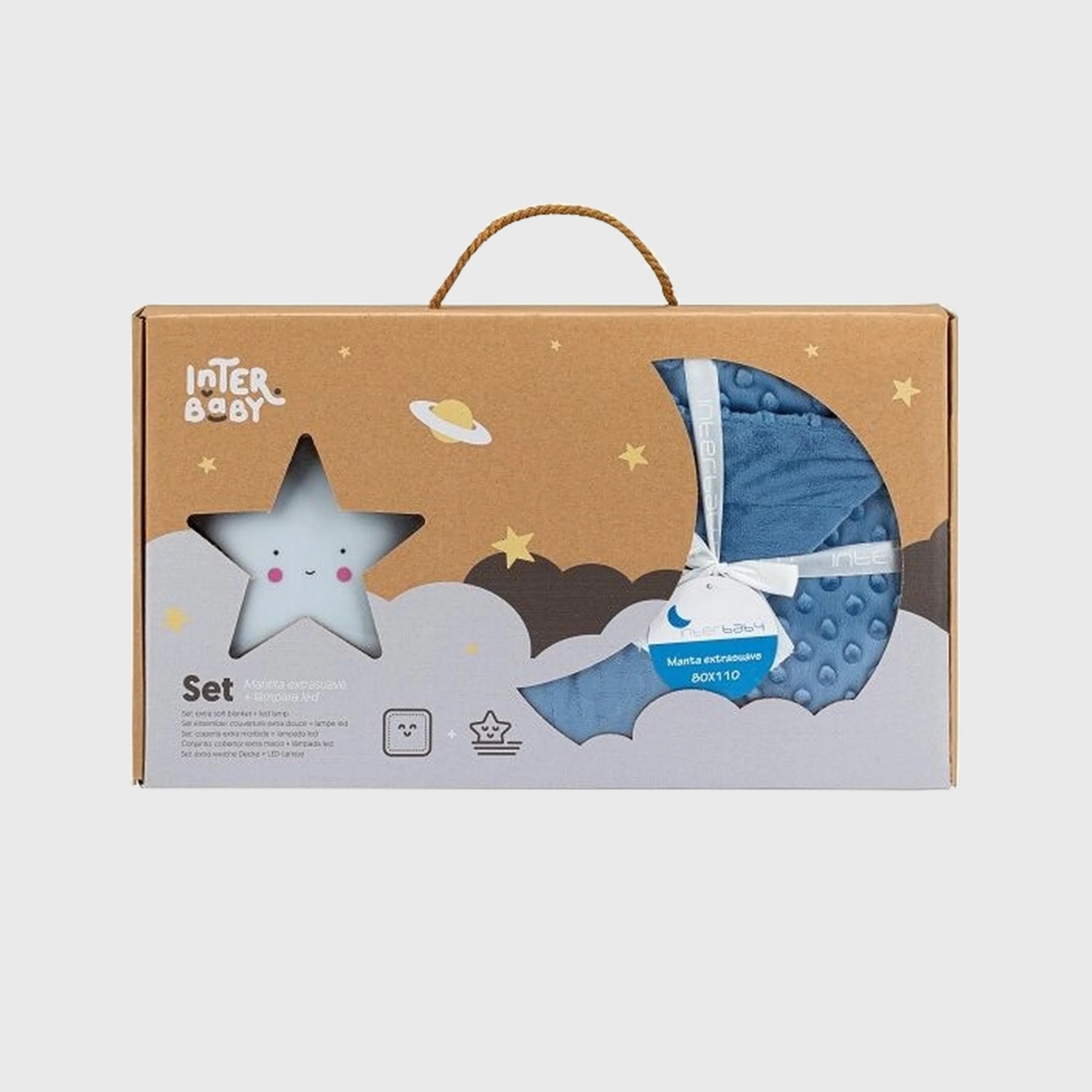 Coffret Cadeau Bébé  Couverture À Bulles Et Lampe - Interbaby