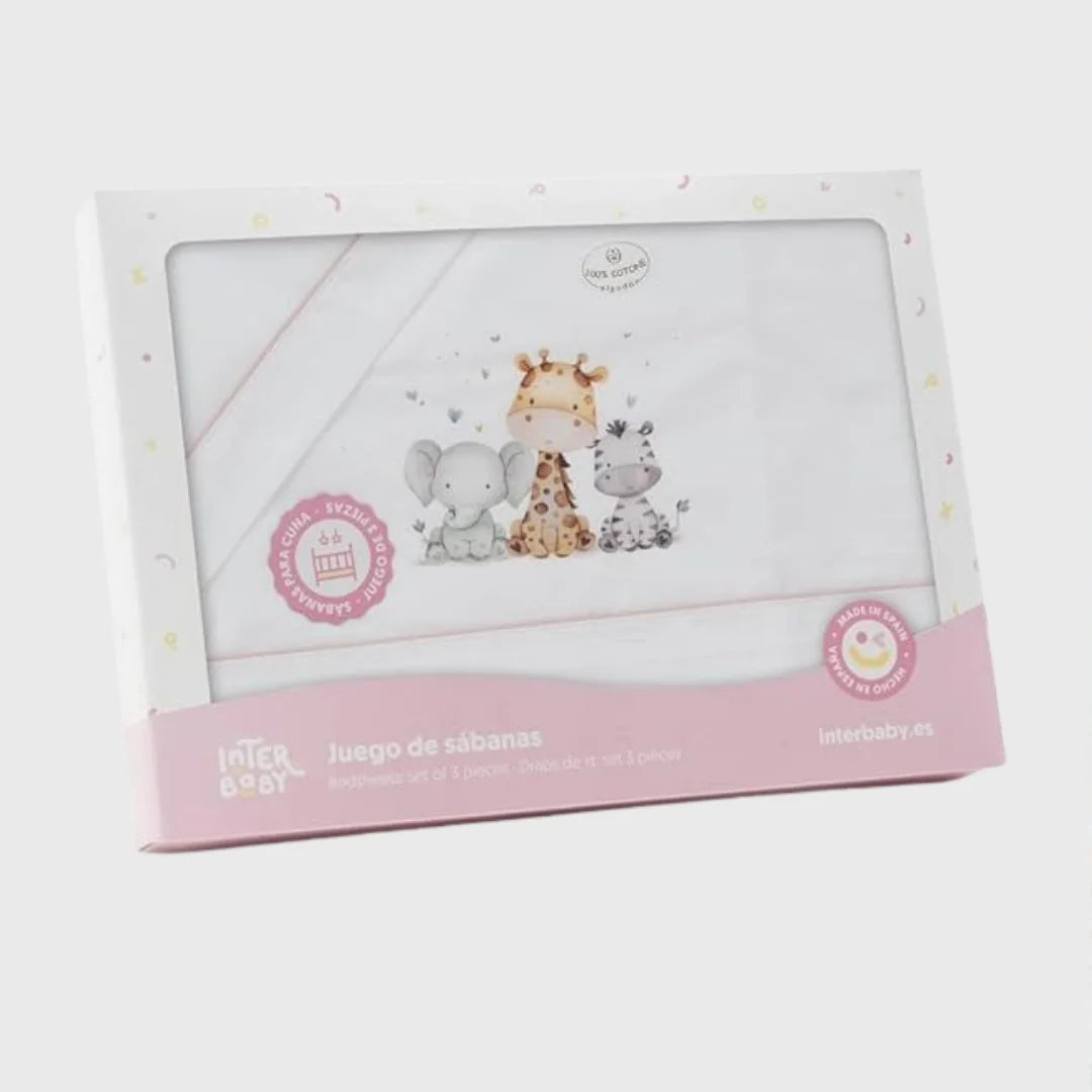 Draps en flanelle girafe éléphant- Interbaby