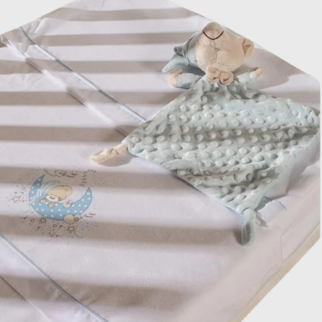 Draps en flanelle Lune Bleu - Interbaby