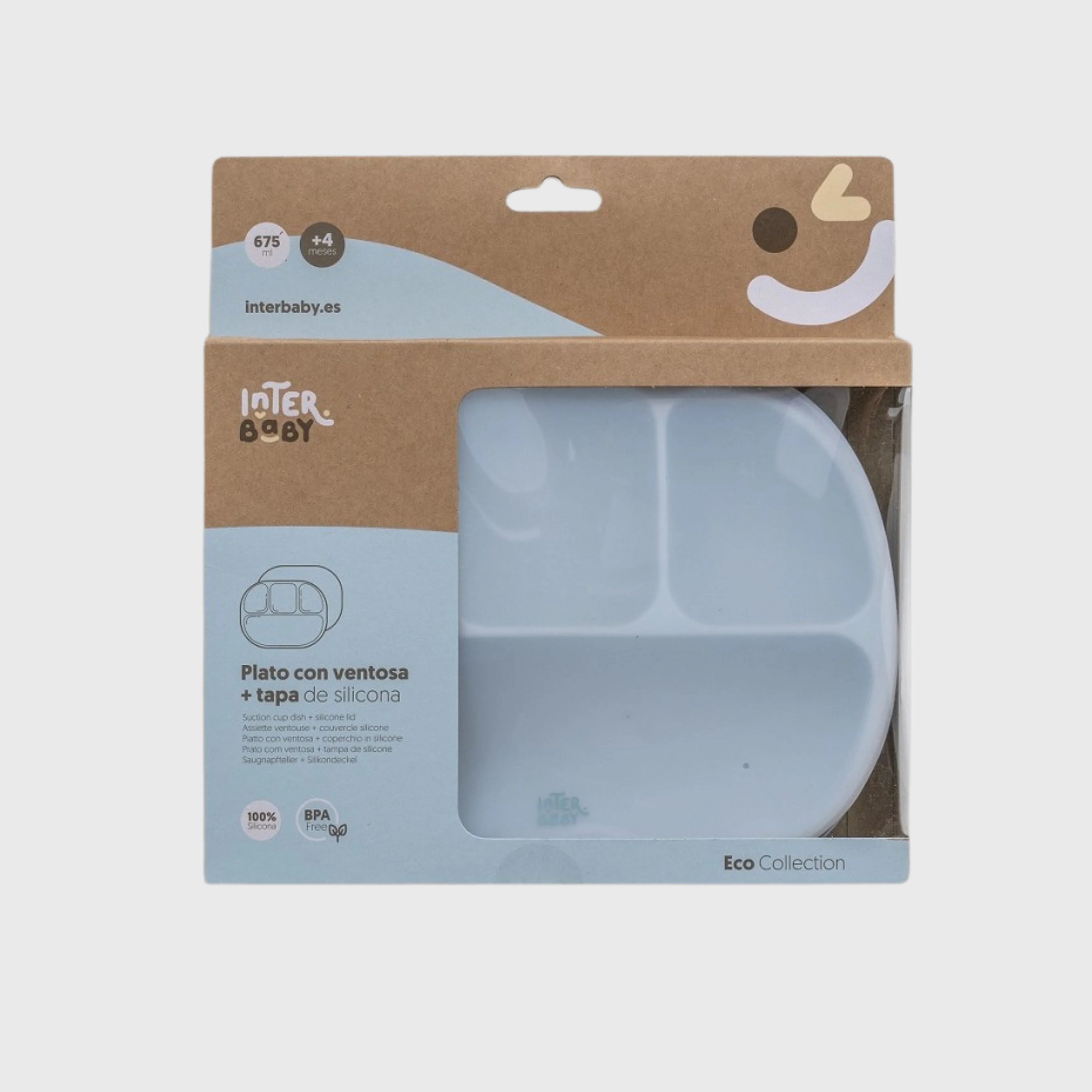 ASSIETTE EN SILICONE AVEC VENTOUSE ET COUVERCLE  - Interbaby