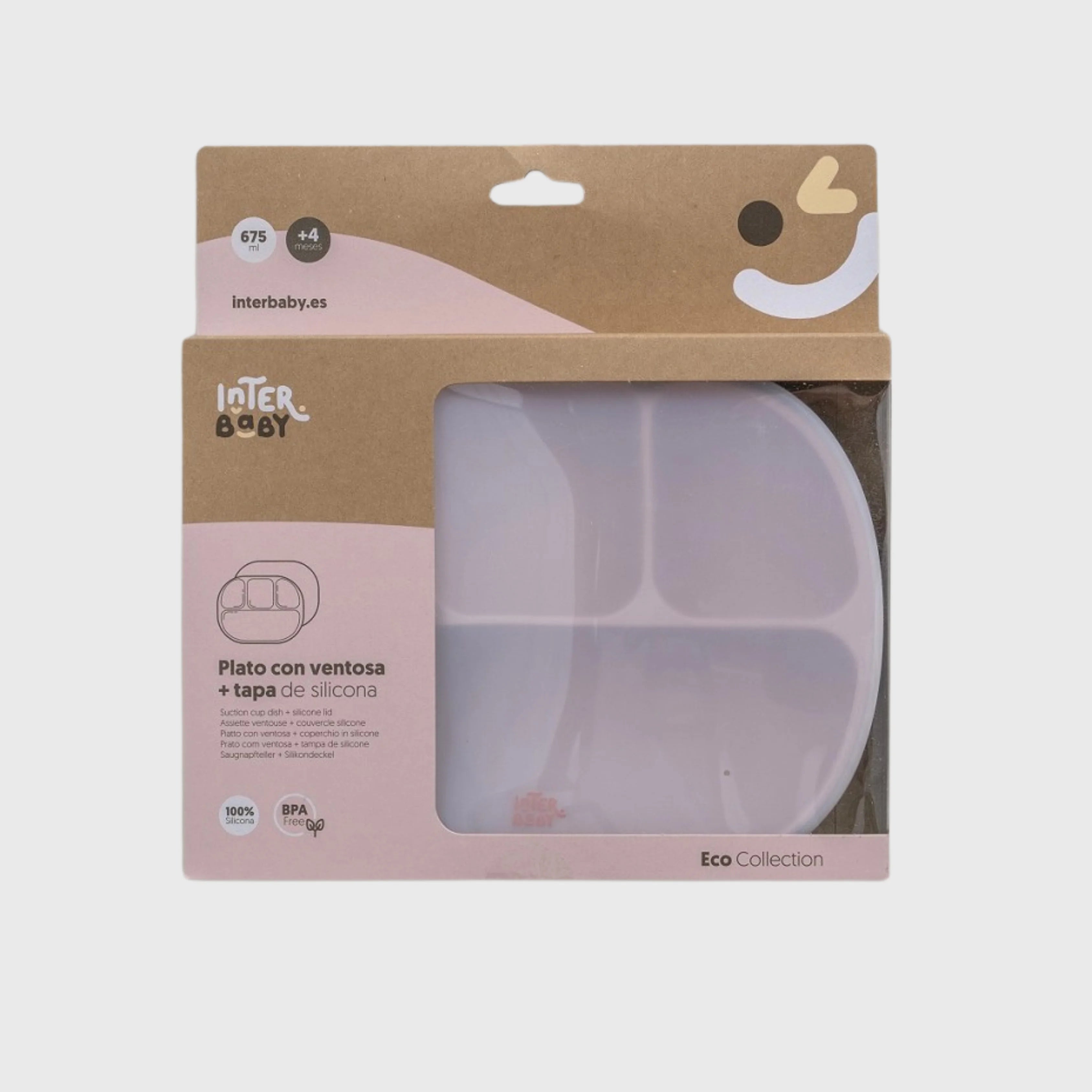 ASSIETTE EN SILICONE AVEC VENTOUSE ET COUVERCLE  - Interbaby